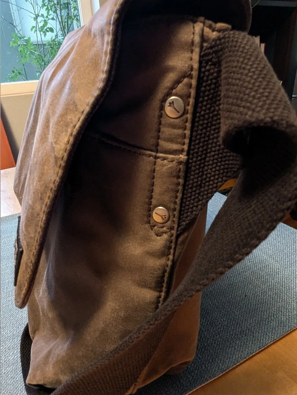 Vintage Jack Spade Waxed Canvas Industrial Field Bag Messenger Crossbody Khaki